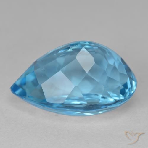 9,17 ctw natürlicher Swiss Blue Topas, Birnenform, VVS-VS