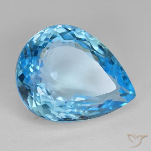 9,17 ctw natürlicher Swiss Blue Topas, Birnenform, VVS-VS