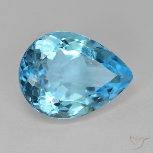9,17 ctw natürlicher Swiss Blue Topas, Birnenform, VS-SI
