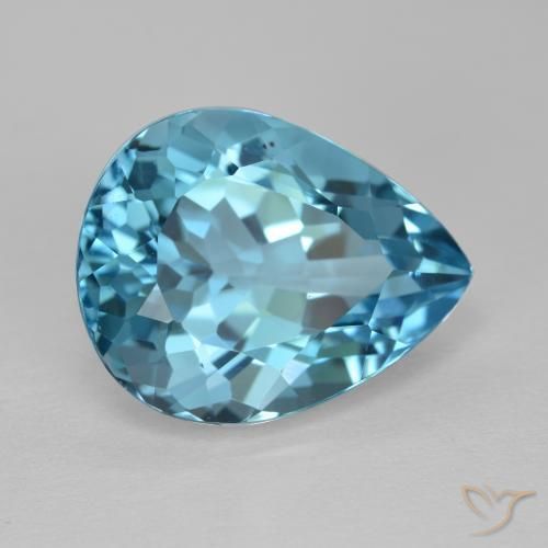 9,17 ctw natürlicher Swiss Blue Topas, Birnenform, VVS-VS