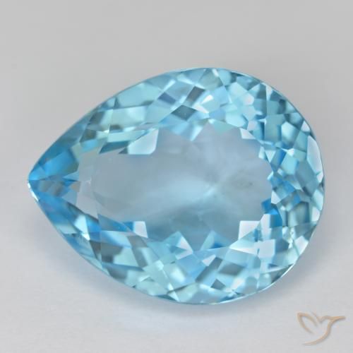 16.84ct Natürlicher Himmerlblau Topas, Birnenform, VVS-VS