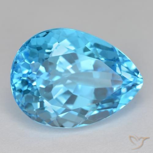 9,17 ctw natürlicher Swiss Blue Topas, Birnenform, VVS-VS