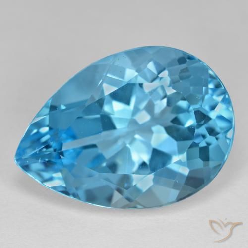 18.96ct Natürlicher Swiss Blue Topas, Birnenform, VVS-VS