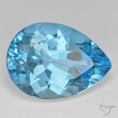 9,17 ctw natürlicher Swiss Blue Topas, Birnenform, VVS-VS