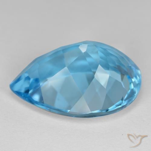 9,17 ctw natürlicher Swiss Blue Topas, Birnenform, VVS-VS