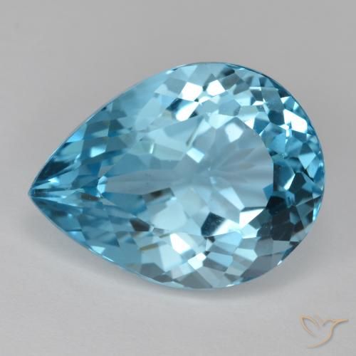 18.47ct Natürlicher Swiss Blue Topas, Birnenform, VVS-VS