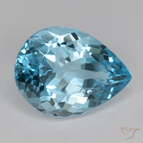 9,17 ctw natürlicher Swiss Blue Topas, Birnenform, VVS-VS