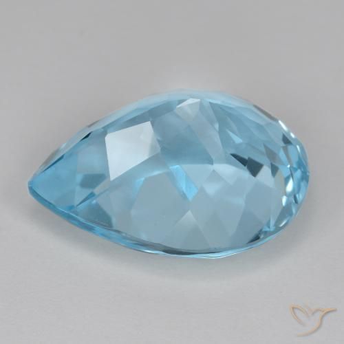 9,17 ctw natürlicher Swiss Blue Topas, Birnenform, VVS-VS