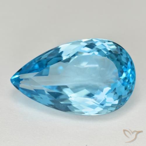 15,94 ctw natürlicher blauer Topas, Birnenform, VVS-VS