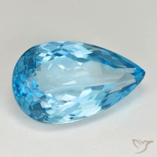 15,94 ctw natürlicher blauer Topas, Birnenform, VVS-VS