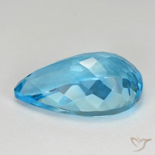 15,94 ctw natürlicher blauer Topas, Birnenform, VVS-VS
