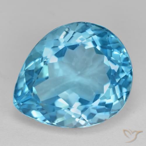 18.72ct Natürlicher Swiss Blue Topas, Birnenform, VVS-VS