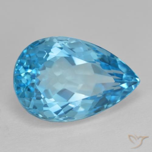 9,17 ctw natürlicher Swiss Blue Topas, Birnenform, VVS