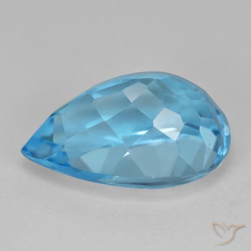 9,17 ctw natürlicher Swiss Blue Topas, Birnenform, VVS