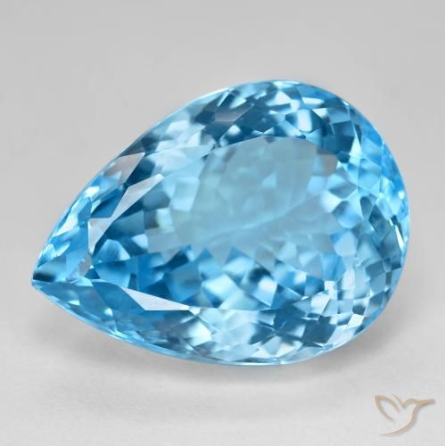 26,91 ctw natürlicher blauer Topas, Birnenform, VVS-VS