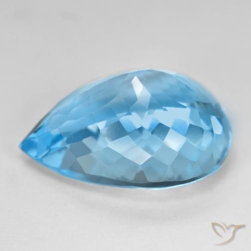 26,91 ctw natürlicher blauer Topas, Birnenform, VVS-VS