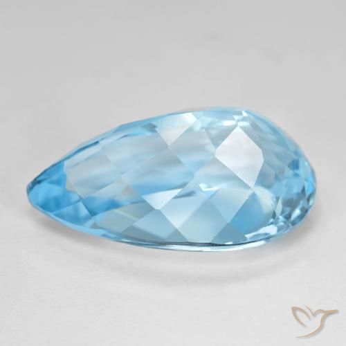 9,17 ctw natürlicher Swiss Blue Topas, Birnenform, VS