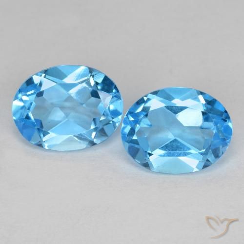 4.67ctw Natürlicher Swiss Blue Topas, Oval, VS