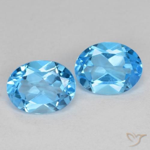 4.67 ct natürliche Swiss Blue Topas-Edelsteine, Oval, VS
