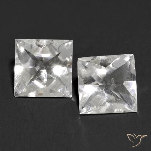 4.00 ct natürliche Weiß Topas-Edelsteine, Quadrat, Transparent
