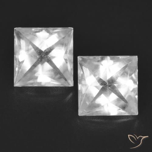 4.44 ct natürliche Weiß Topas-Edelsteine, Quadrat, Transparent