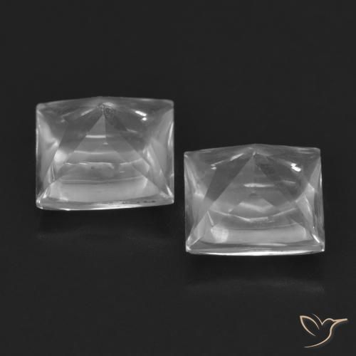 4.44 ct natürliche Weiß Topas-Edelsteine, Quadrat, Transparent