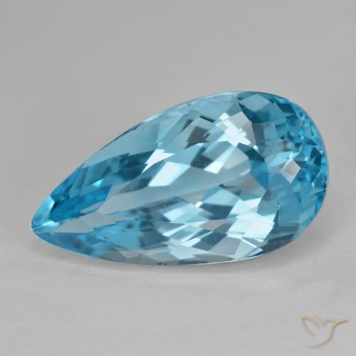 15.43ct Natürlicher Swiss Blue Topas, Birnenform, VVS-VS