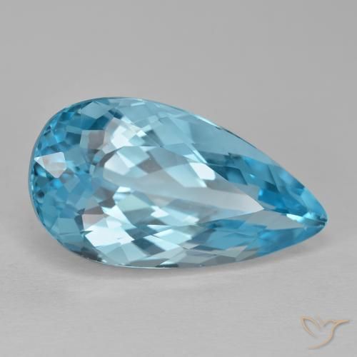 9,17 ctw natürlicher Swiss Blue Topas, Birnenform, VVS-VS