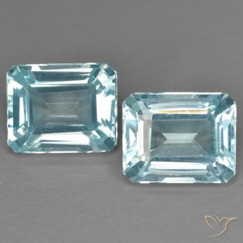8.32ctw Natürlicher Himmerlblau Topas, Smaragdschliff, VS