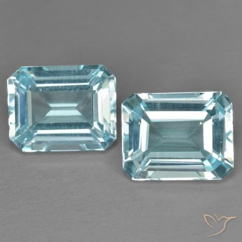 7.43ctw Natürlicher Himmerlblau Topas, Smaragdschliff, VS