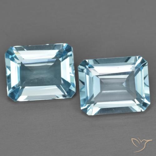 7.75ctw Natürlicher Himmerlblau Topas, Smaragdschliff, VVS-VS