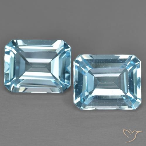 8.15ctw Natürlicher Swiss Blue Topas, Smaragdschliff, VS