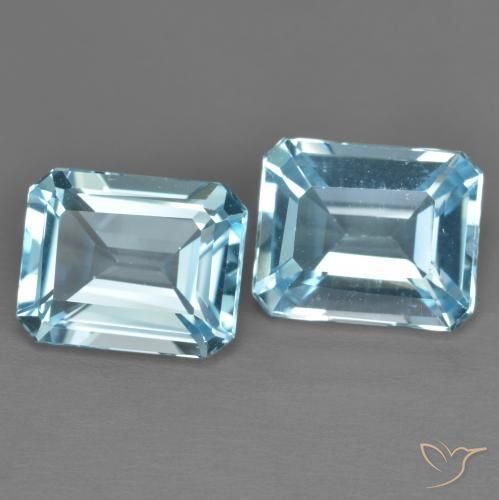 8.15 ct natürliche Swiss Blue Topas-Edelsteine, Oktagonschliff, VS