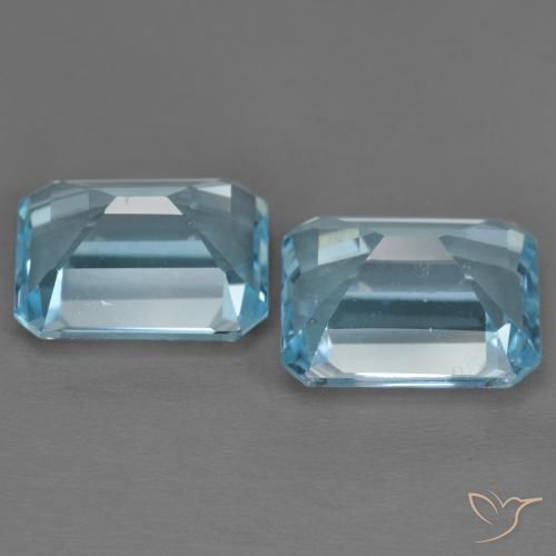 8.15 ct natürliche Swiss Blue Topas-Edelsteine, Oktagonschliff, VS