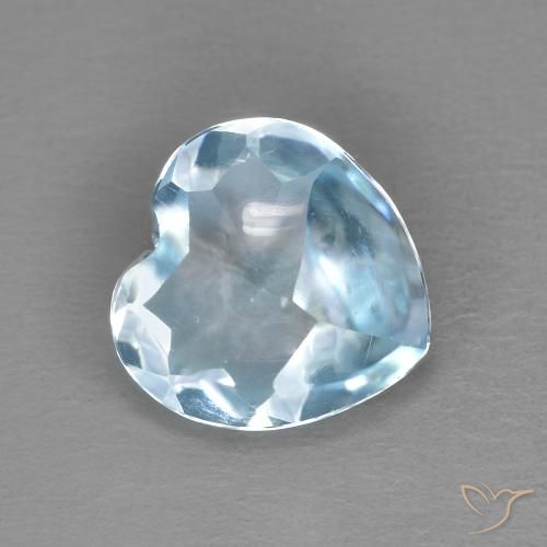 2.19ct Natürlicher Himmerlblau Topas, Herz, Transparent