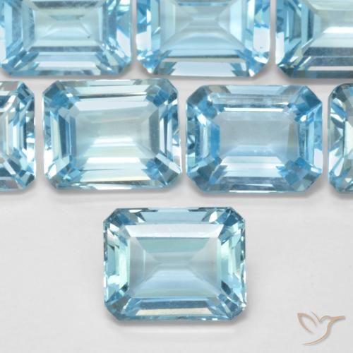 3.95ct Natürlicher Swiss Blue Topas, Smaragdschliff, VVS-VS