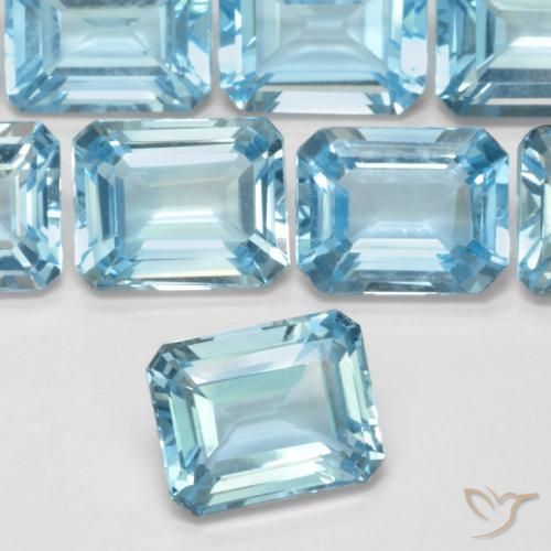 9,17 ctw natürlicher Swiss Blue Topas, Oktagonschliff, VVS-VS