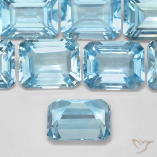 9,17 ctw natürlicher Swiss Blue Topas, Oktagonschliff, VVS-VS