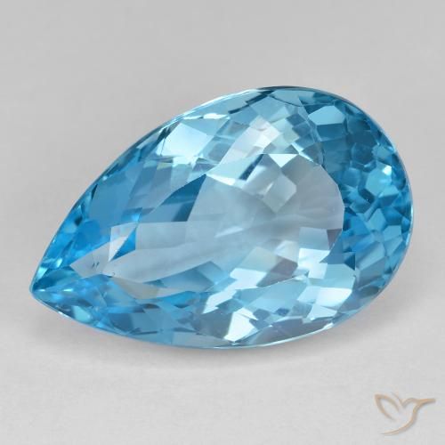 26.23ct Natürlicher Himmerlblau Topas, Birnenform, VVS-VS