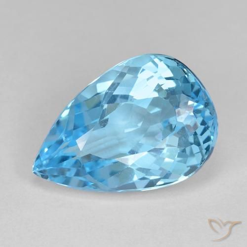 12.05ct Natürlicher Himmerlblau Topas, Birnenform, VVS-VS