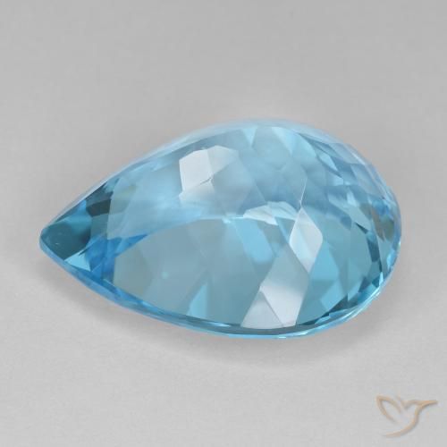 9,17 ctw natürlicher Swiss Blue Topas, Birnenform, VVS-VS