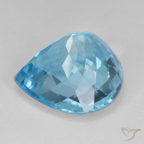 9,17 ctw natürlicher Swiss Blue Topas, Birnenform, VVS-VS