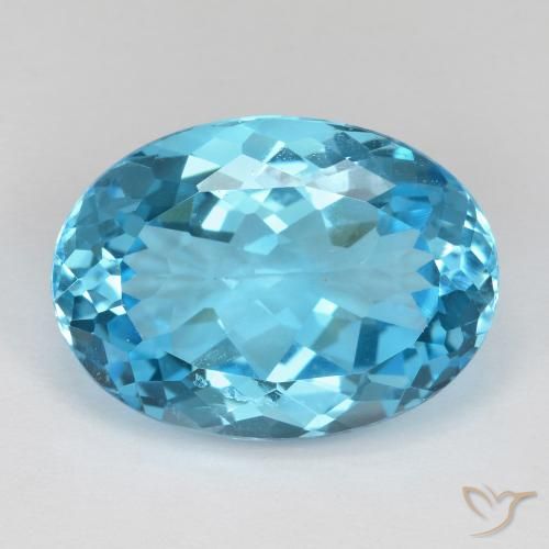 19.31ct Natürlicher Swiss Blue Topas, Oval, VS
