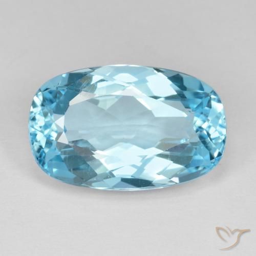 12.60ct Natürlicher Swiss Blue Topas, Kissen, VVS