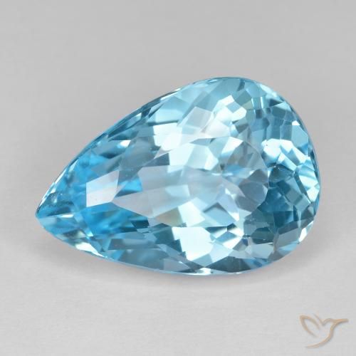 17.77ct Natürlicher Swiss Blue Topas, Birnenform, VVS