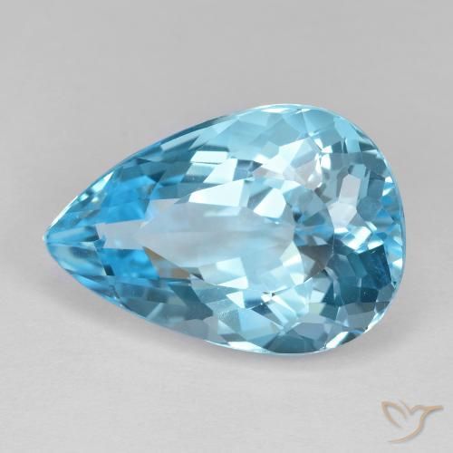9,17 ctw natürlicher Swiss Blue Topas, Birnenform, VVS
