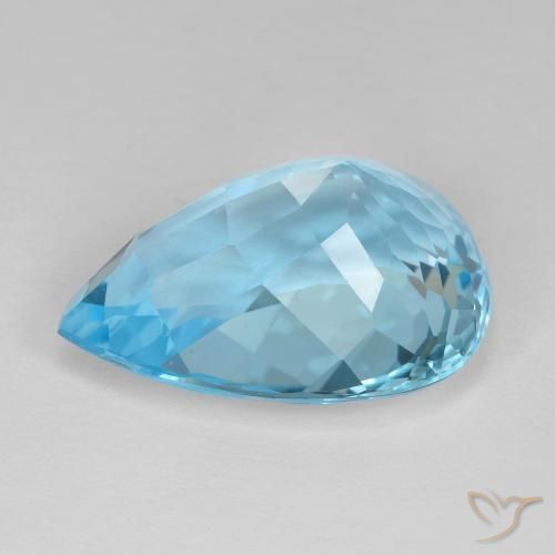 9,17 ctw natürlicher Swiss Blue Topas, Birnenform, VVS