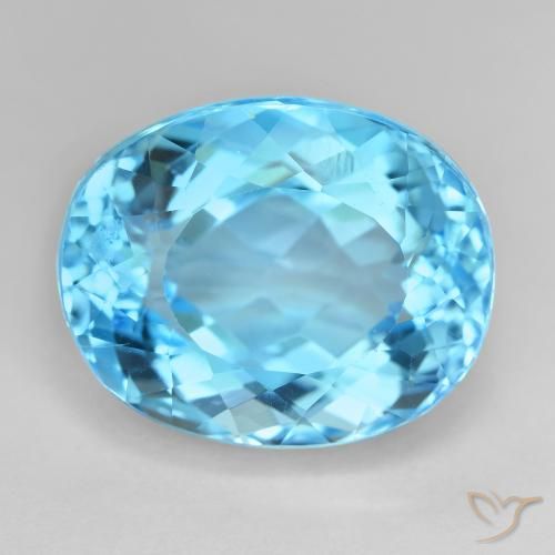 27.35ct Natürlicher Swiss Blue Topas, Oval, VVS