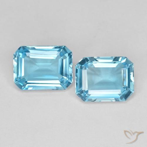 3.66ctw Natürlicher Swiss Blue Topas, Oktagonschliff, VVS-VS, Photo A