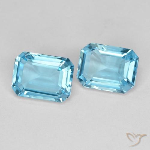 3.66 ct natürliche Swiss Blue Topas-Edelsteine, Oktagonschliff, VVS-VS